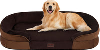 Orthopedic Waterproof Medium Dog Bed Sofa, Gel Memory Foam, 36" – Essentials for Dogs - Brown / Large(42 x 31 x 6.5 inch)