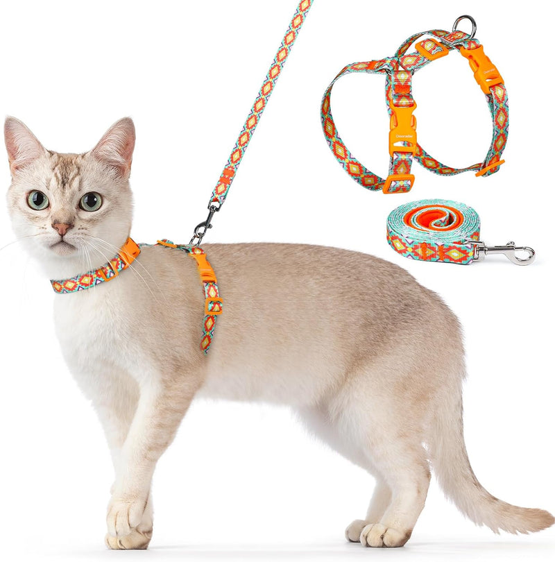 Cat Harness and Leash Set, Adjustable Pet Straps - Multicolor / M