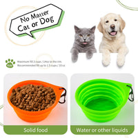 Dog Bowl Pet Travel Collapsible Bowls 2 Pack - Orange + Green - image 3