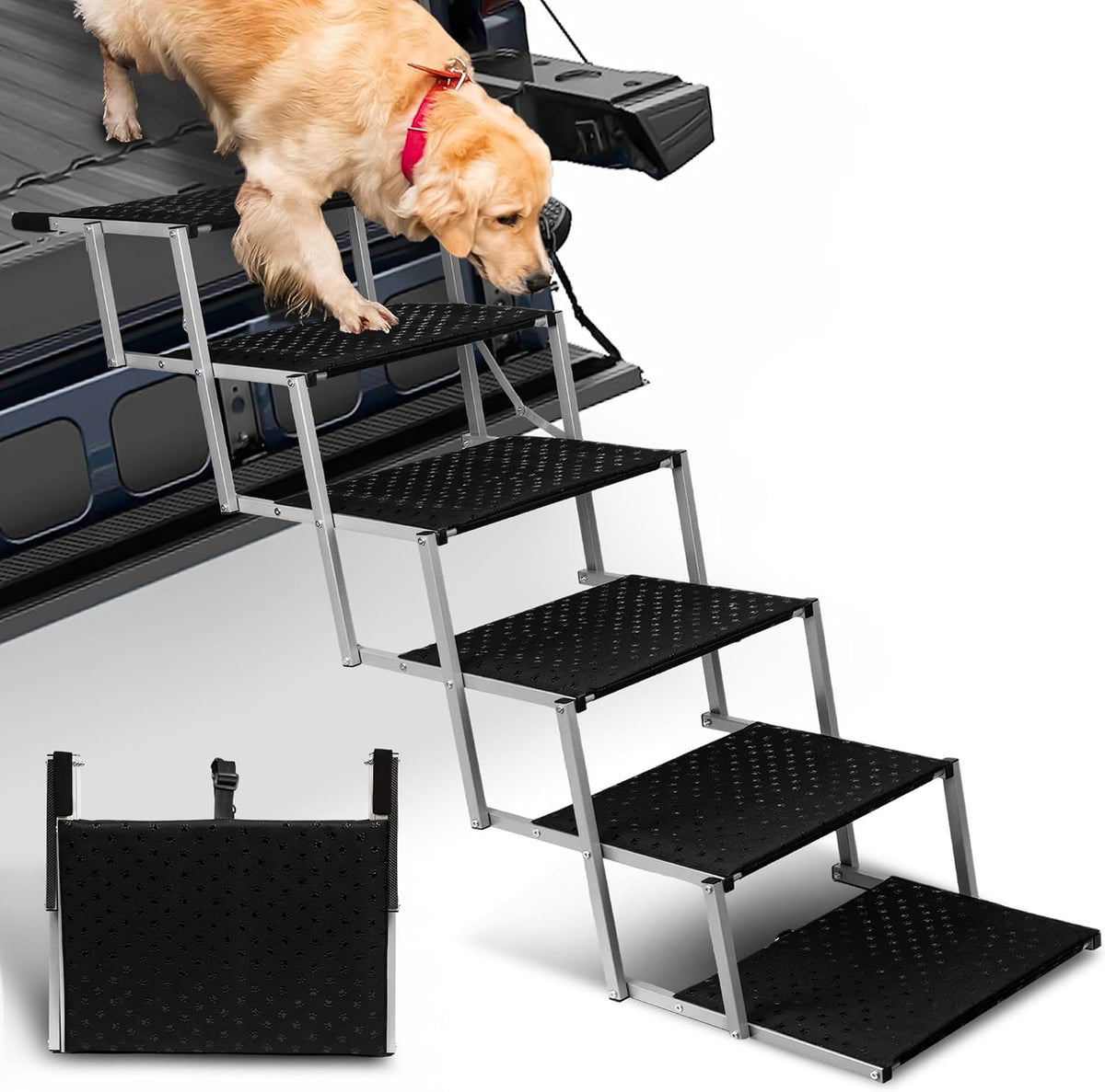 Foldable Dog Stairs for Car - 6 Steps