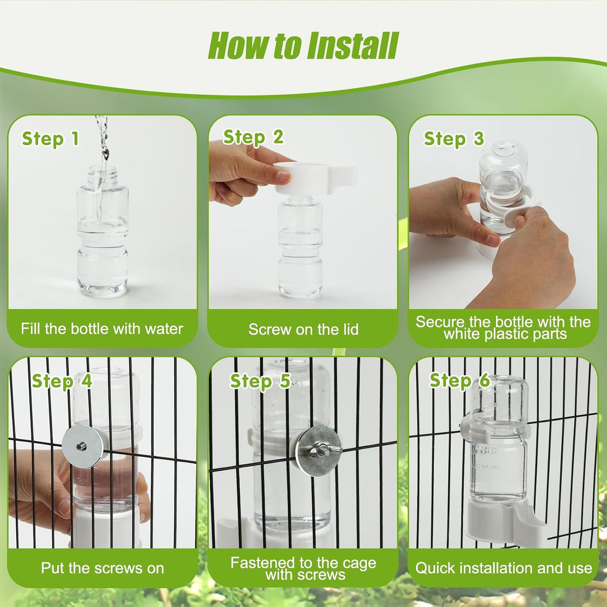 2 Pack Automatic Bird Cage Water Dispenser - White / 1PCS Water Dispenser - image 3