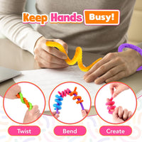 KLT silicone fidget sticks 6-pack in bendable textured colors - view 3