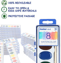 Keebor Washable Watercolor Paint Set, 8 Colors with Paint Brush - 8 Colors(Pack of 36) - image 4