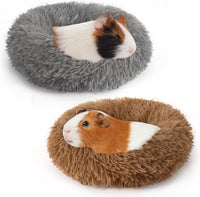 2 Pack Guinea Pig Beds Warm Winter Hamster Small Animal Bed – Daily Care for Small Pets - Brown, Grey