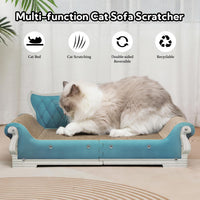 5 Packs in 1 Cat Scratch Pad with Box for Indoor Cats - Sofa Shape / 27.5inch / Blue - image 3