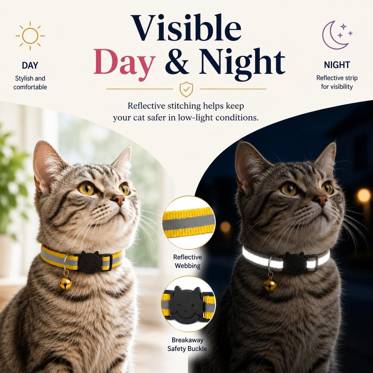12-Pack Reflective Cat Collar Breakaway with Safety Elastic Band - image 3