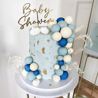 32 PCS Colorful Ball Shaped Cake Topper Pearl Balls Cupcake Cake - Blue White Dark Blue - image 4