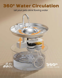 Cat Water Fountain Stainless Steel: Pet Water Fountains for Cats - Cat Fountain+8 Filters +8 Sponges - image 4