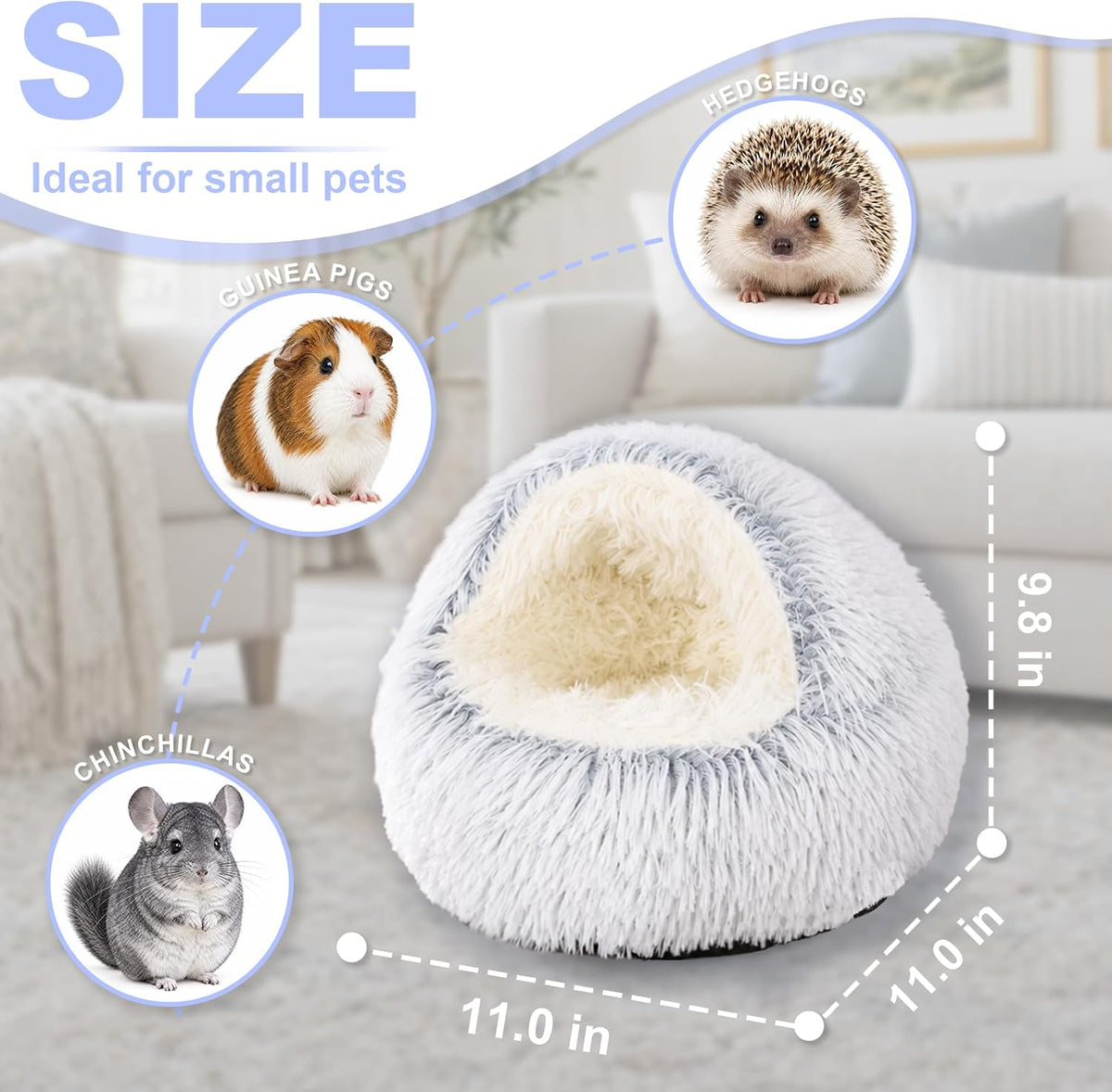 Guinea Pig Hideout, Doughnut Guinea Pig Bed - Grey - image 4