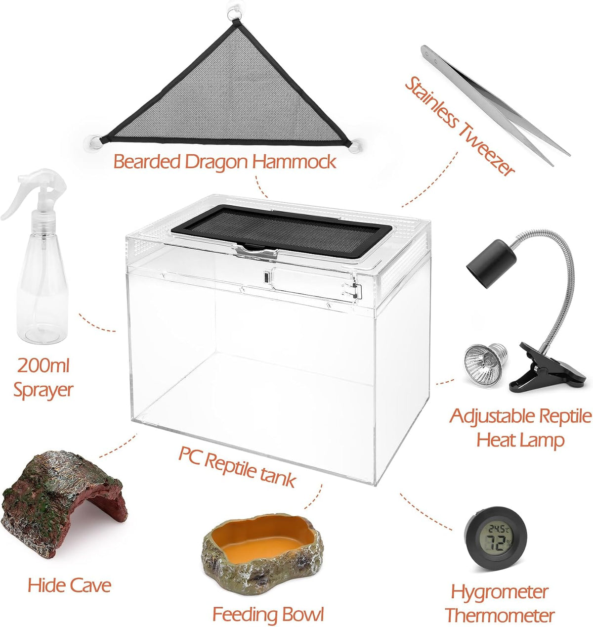 AZV Reptile Terrarium Starter Kit - Large(15.6*10*8IN) - image 4