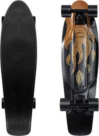 KMX Classic Retro Mini Cruiser Skateboard 22" & 27" for Boys Girls - Flame Black / 27"