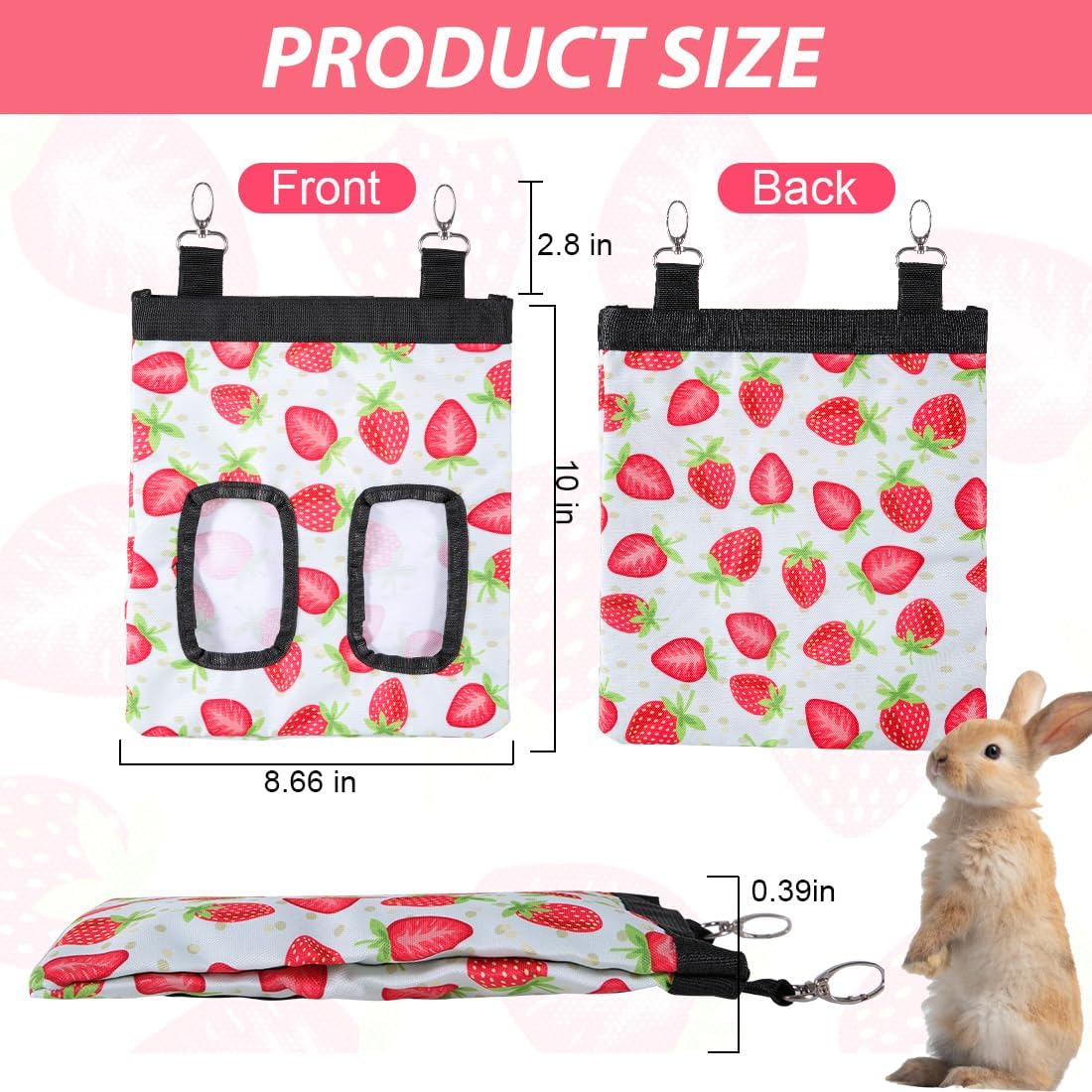 DZWLKJ 2 Pack Hay Feeders, Guinea Pig Rabbit Hay Feeder - Watermelon / M -11"x 9"x 1" - image 4