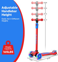 Dribbl 3-Wheel Kids Scooter, Lean-to-Steer Technology - Red & Blue - image 4