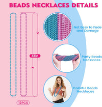SHAOQINLIN 12 PCS Gold Bead Necklace - Pink and Blue - image 3