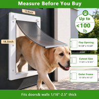 Large plastic dog door with magnetic flap and slide-in locking panel - view 2