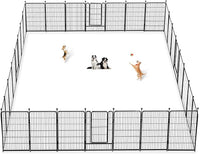 Dog Playpen 40 inch 30 Panels Indoor Outdoor Dog Pen for Large/Medium/Small Dogs Heavy Duty Metal Dog Fence Outdoor for Yard, Puppy Playpen with Door Portable Pet Fence for RV Camping Yard