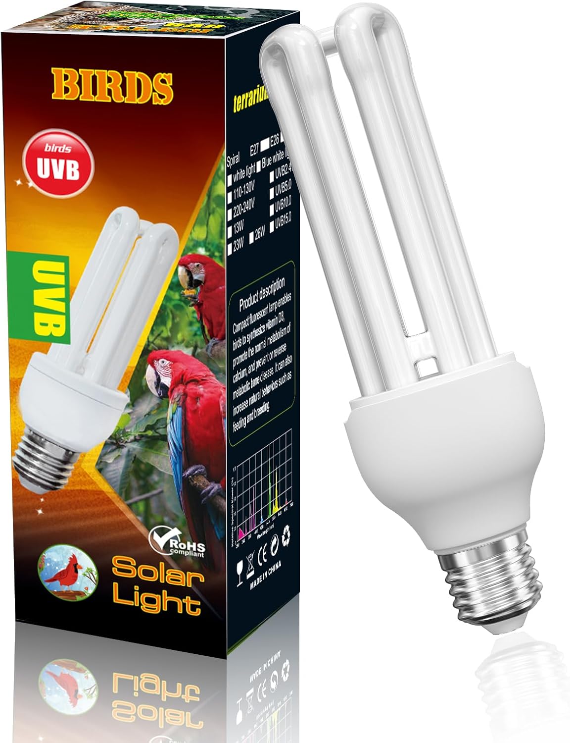 DoRight UVB 5.0 Bulb for Birds Compact Fluorescent Light Bulb E26