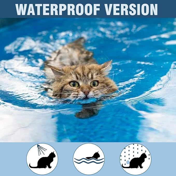 Flea and Tick Collar for Cats, Natural Plant-Based Ingredients for Treatment and Prevention, Safe and Waterproof, with Free Flea Comb, Tick Tweezer, and Treatment Prevention Drops, 13.8 in (2 Packs)