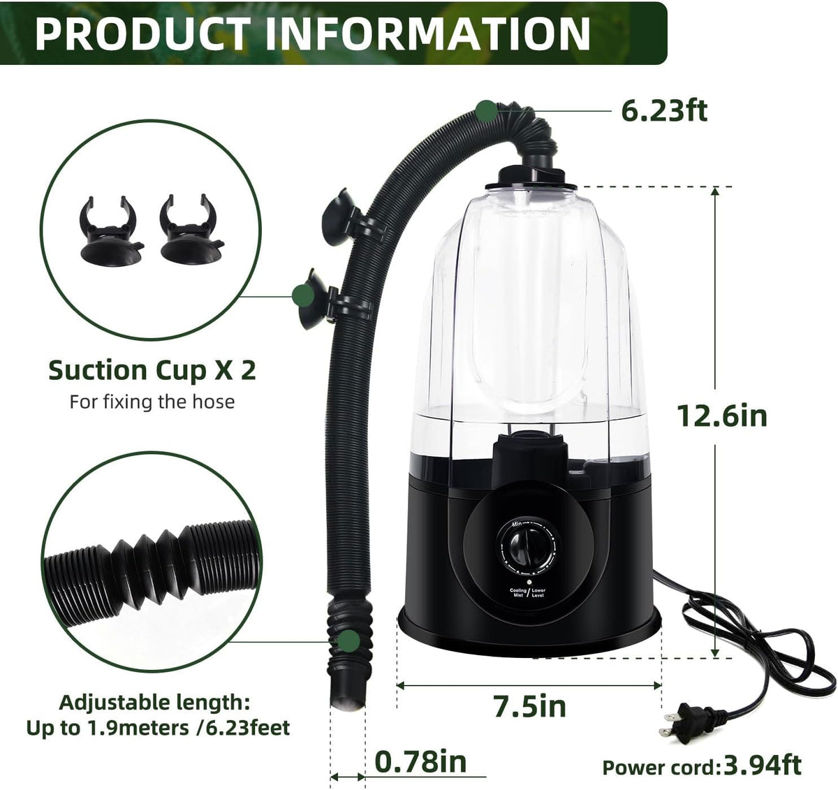 Coospider Reptile Fogger Humidifier - 3.8 liters - image 2