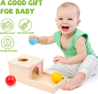 Adena Montessori Object Permanence Box with Tray Three Balls - Pink Door - image 2