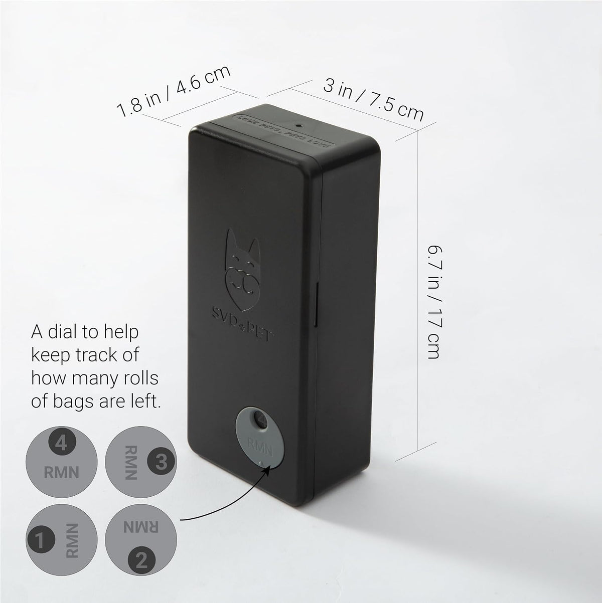 SVD.PET Dog Poop Bag Dispenser - Black / Dispenser + 60 Waste Bags - image 3