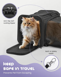MIDOG Soft Cat Carrier Airline Approved - Black / 17.0"L x 11.0"W x 11.0"H - image 4