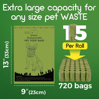 ATIFBOP Biodegradable Dog Poop Bags Rolls 360 Count Scented - 720 Count (Pack of 1) / Lemon Scent - image 2