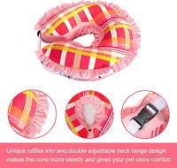 CuteBone Inflatable Cat Cone to Stop Licking After Surgery-Double Adjustable Neck Range P23SO00103S