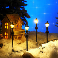 Mudder 12 Pcs Christmas Miniature Village Lamp Post Light - Adorable / 8 - image 3