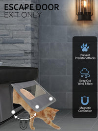Heated Cat House for Outside Insulated in Winter - Dark Gray / 16.2"L x 16.2"W x 19.3"H - image 2