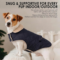 Dog Winter Coats for Small Dogs Puppies - Solid NavyBlue / Small - image 4