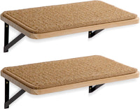 2 Pack 4 Steps Cat Wall Shelves and Stairs with Sisal Rope.Cat Wall - Brownish white / 1 / 2 Pack 1 Steps