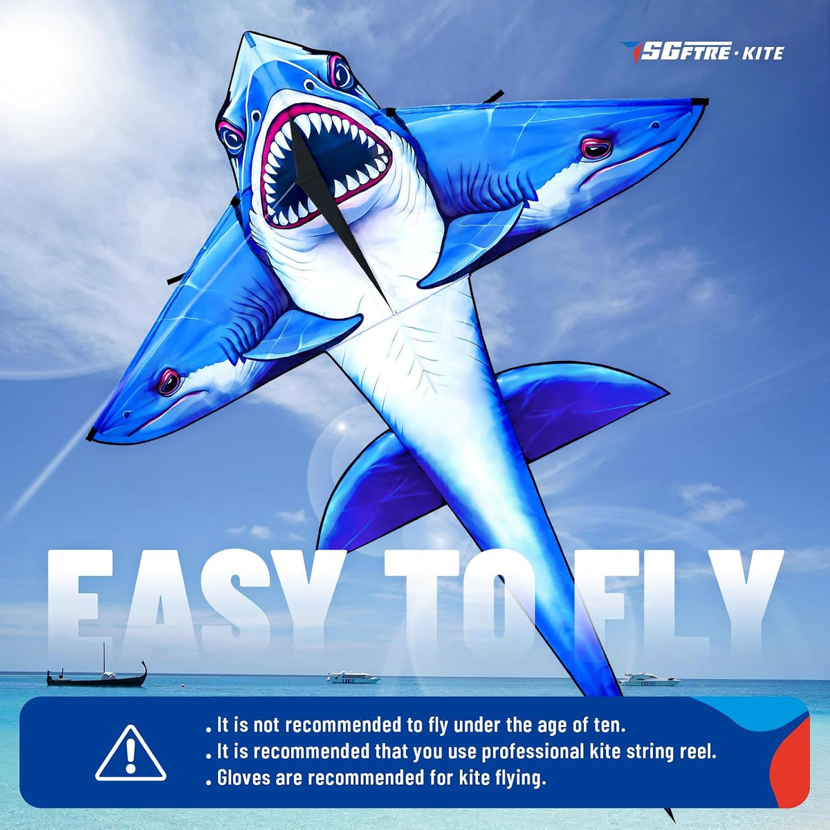 SGftre Delta Kite for Kids & Adults，Extremely Easy to Fly - Blue,Green - image 4