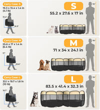 2-in-1 XLarge Cat Playpen - Beige / Round / L, 83.5"L x 41.4"W x 32.3"H - image 3