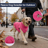 2 Pack 3XL Fleece Dog Sweater for Labrador, Leash Hole - Rose Red & Dusty Pink / Medium(Chest Girth: 15.0") - image 4