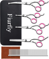 6-in-1 Dog Grooming Scissors - Pink 6 in 1