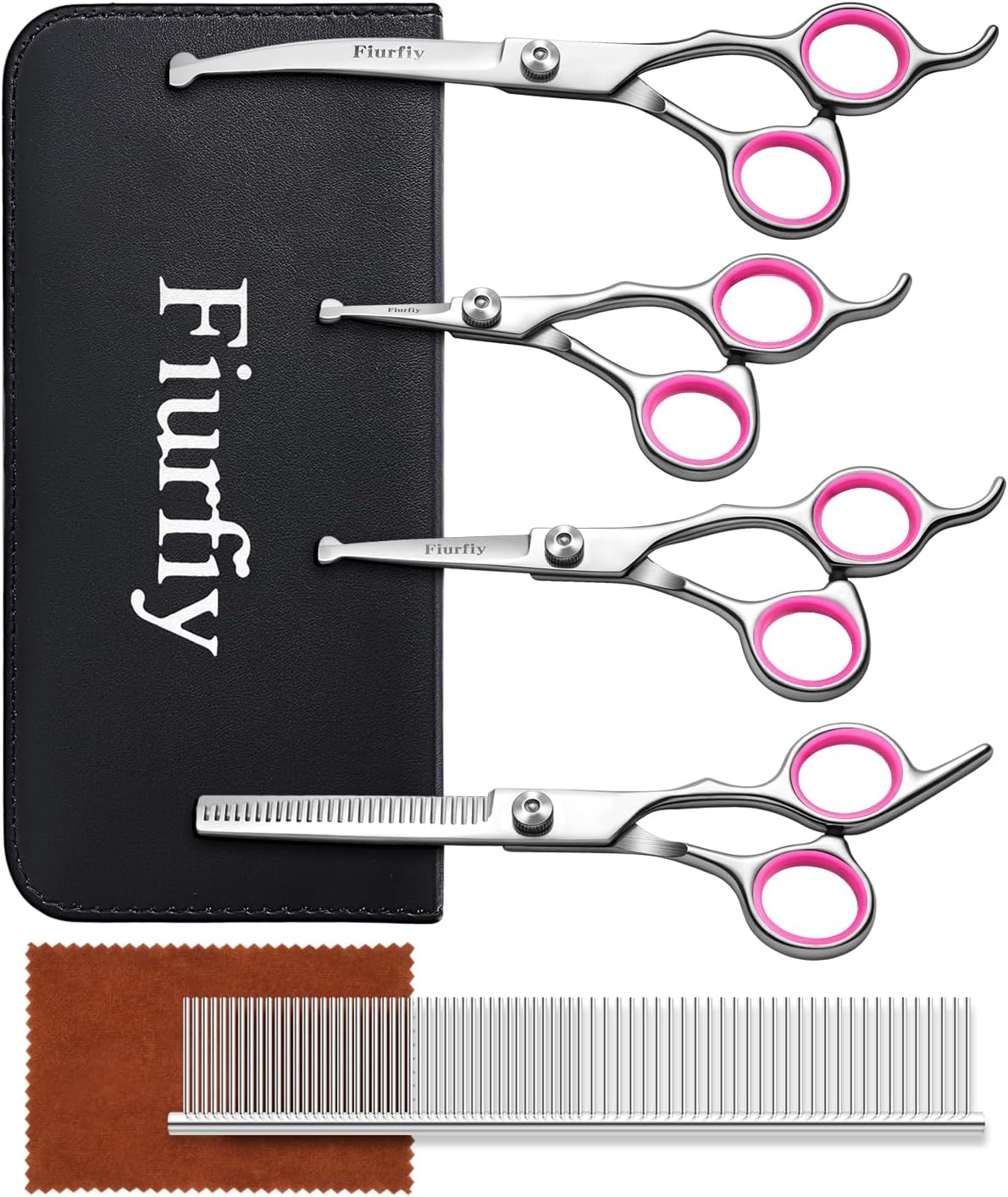 6-in-1 Dog Grooming Scissors - Pink 6 in 1