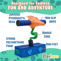Playbees foam pogo stick for kids with soft dinosaur head and claws - view 11