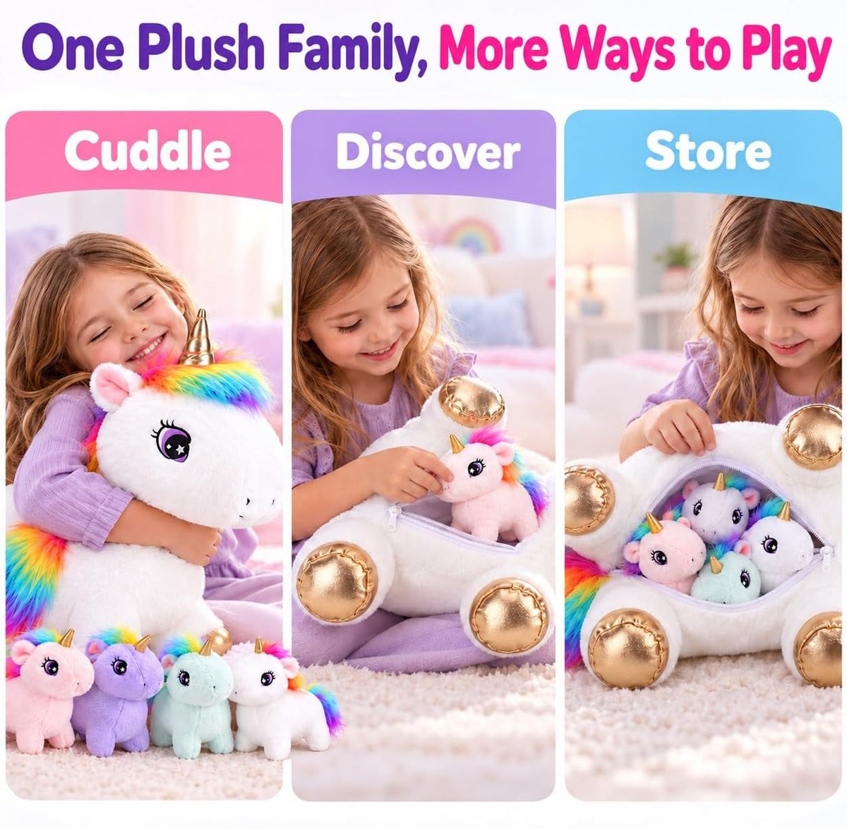 TOYSYM Seal Plush with 4 Babies - Unicorn - image 2