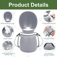 Portable Dog Water Bottle with Food Container - Grey / 27oz - image 4