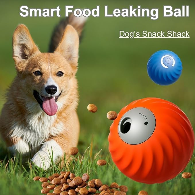 Zoomie Buddy 2.0, Zoomie Buddy for Dogs, 2 in 1 Smart Touch Interactive Dog Balls ＆ Pet Feeder, 2.83" Diameter, Suitable for Small/Medium Dogs, with Fruit Plush Cover (2*Orange, Pineapple)