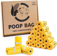 Certified Home Compostable Dog Poop Bags, 270 Plant Based Bags – Essentials for Dogs - Maize Yellow / 270 Count (Pack of 1)