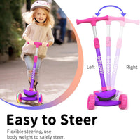 BELEEV A8 Scooter for Kids Ages 3-12 - Pink Purple - image 4