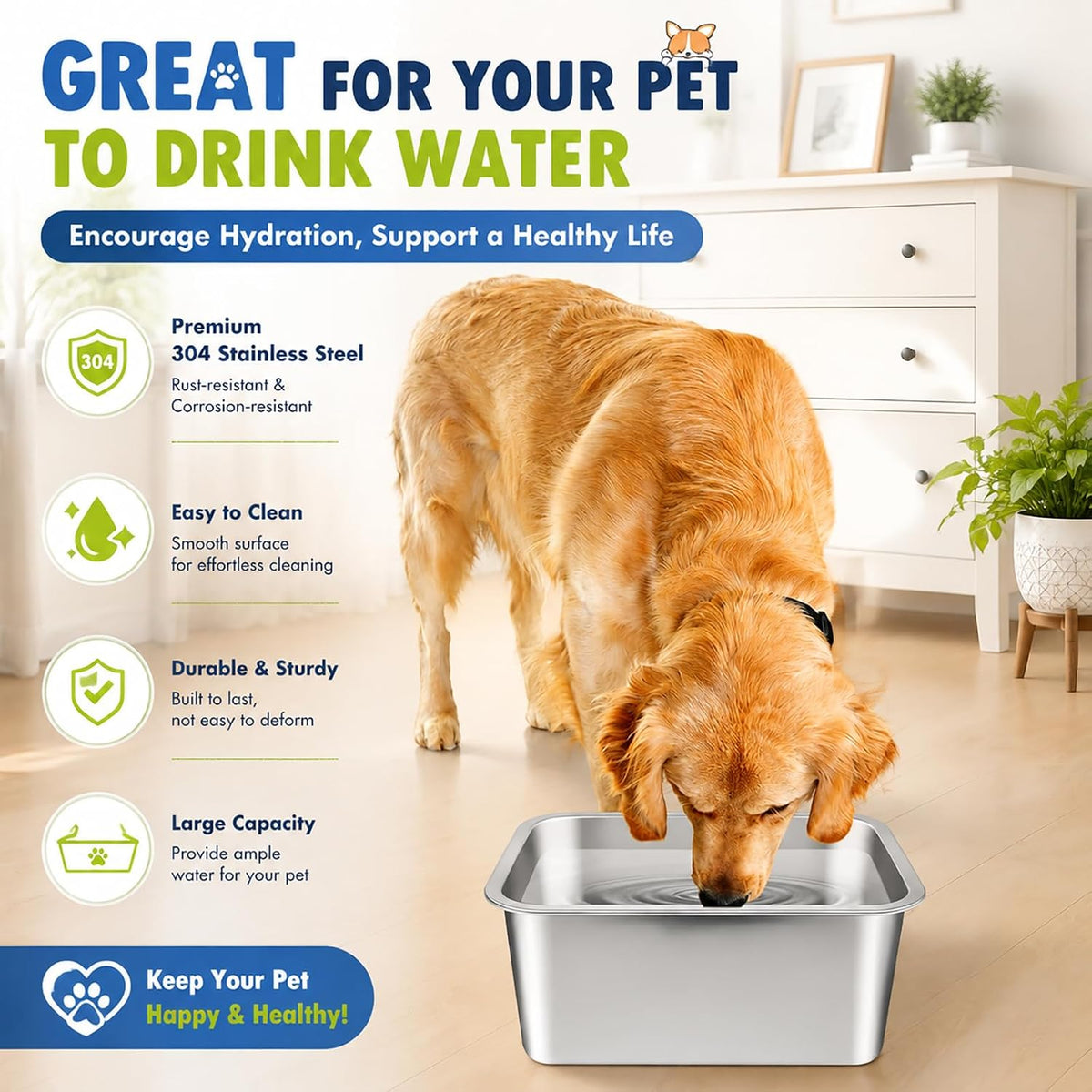 3 Gallon Large Water Bowl for Dogs - 1 Bowl / 3 Gallons - image 3