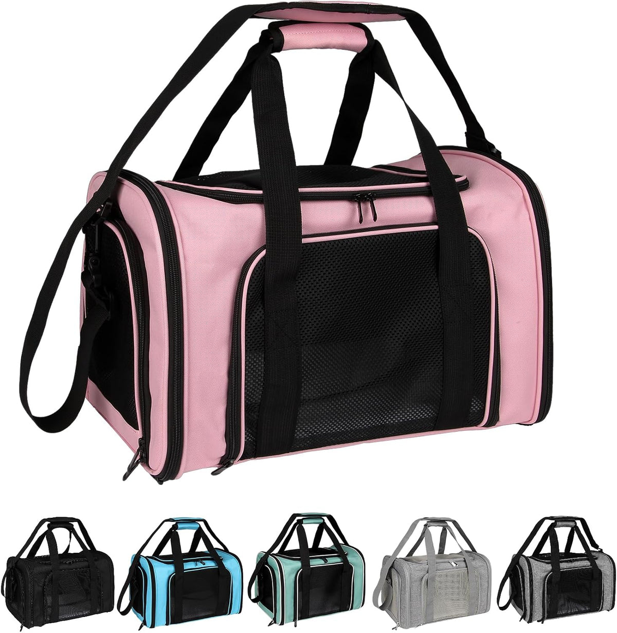 Top tasta Dog Cat Carrier Pet Carriers for Small Medium Large Cats - 20.0"L x 13.0"W x 13.0"H / Pink