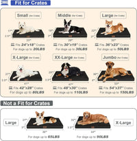 Outdoor Waterproof Orthopedic Dog Bed for Large Dogs – Essentials for Dogs - Pure Black / 44.0"L x 32.0"W x 3.5"Th - image 2