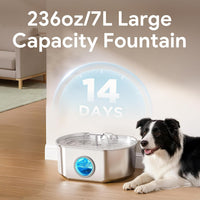 Cat Water Fountain Stainless Steel - 236oz Fountain+4 Filters +4 Sponges - image 2