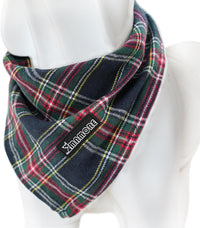 Soft Washable Plaid Bandanas for Dogs and Cats - Dark Green / Small