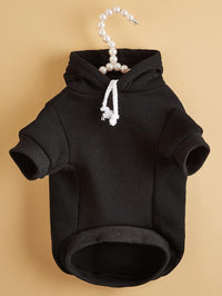 Basic Dog Hoodie Sweatshirt Puppy Sweater Warm Cat Costumes Pet - Medium / Black - image 2