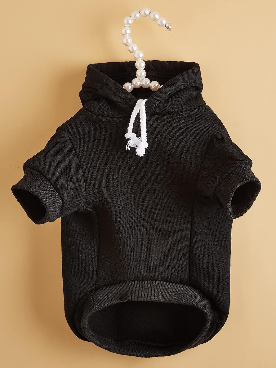 Basic Dog Hoodie Sweatshirt Puppy Sweater Warm Cat Costumes Pet - Medium / Black - image 2
